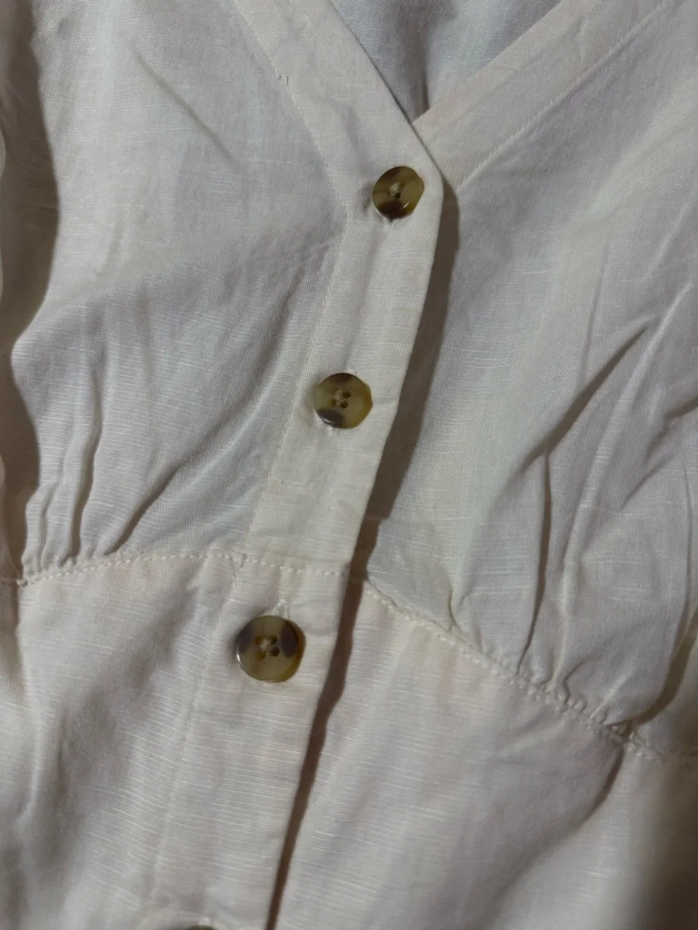 Pact organic cotton Cream Sleeveless Button-Front Midi Dress - Picture 4 of 8